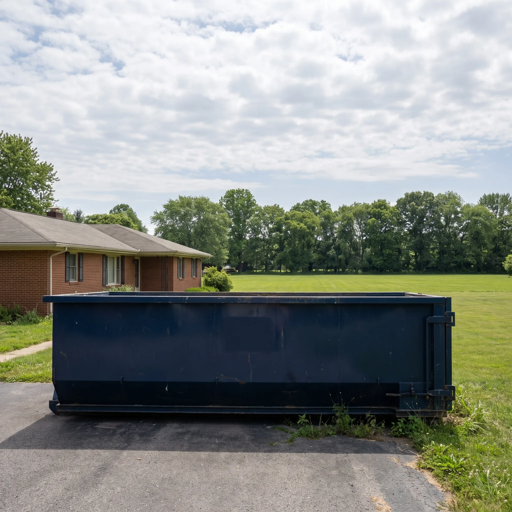 Roll-off dumpster on a Oklahoma job site