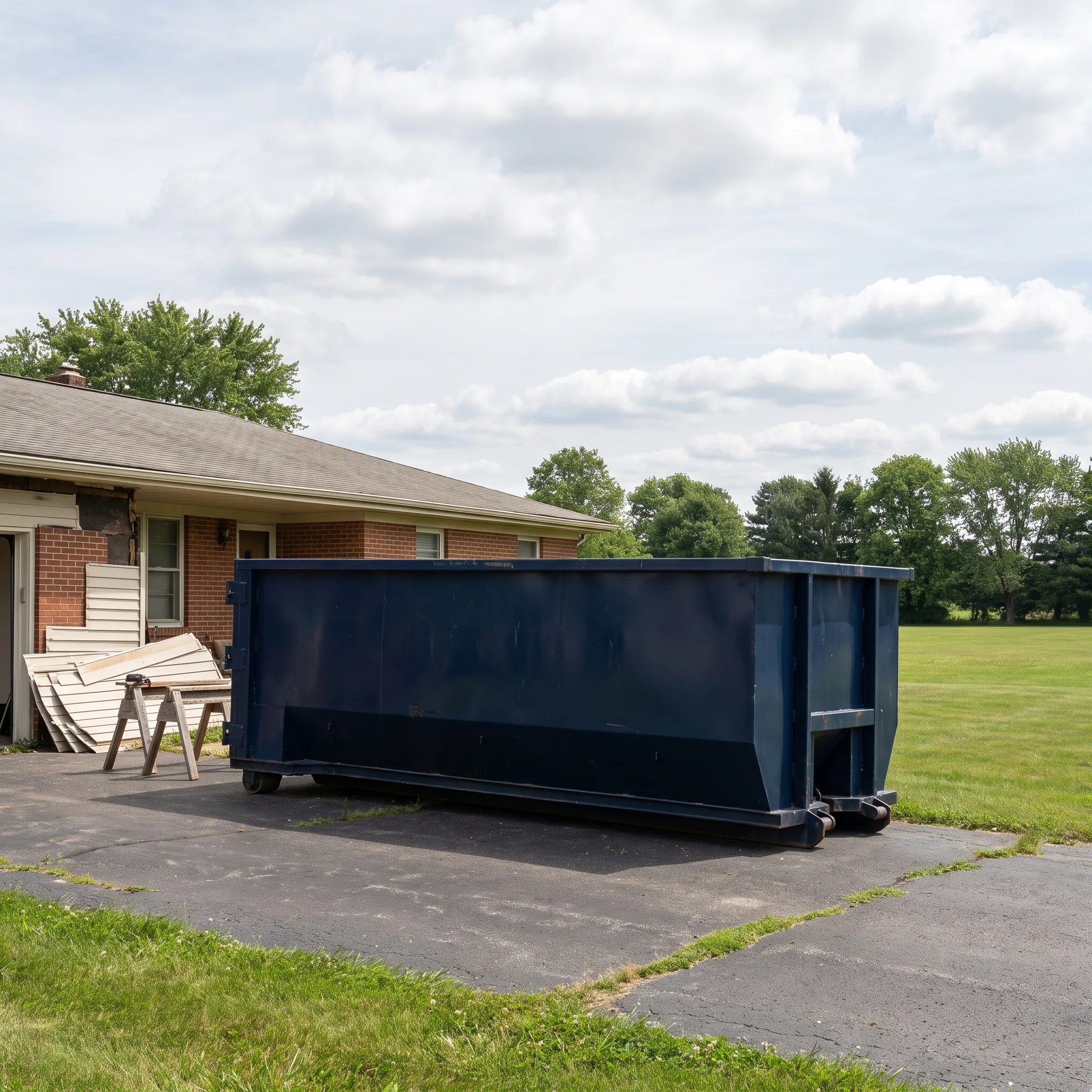 Dumpster on a Beckham County, OK job site